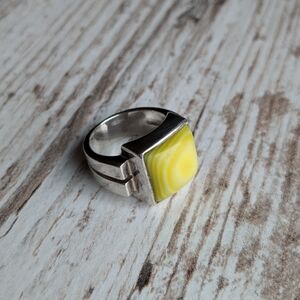 Vintage Silpada .925 Sterling Silver Green Mother of Pearl Ring #R1270 Size 6